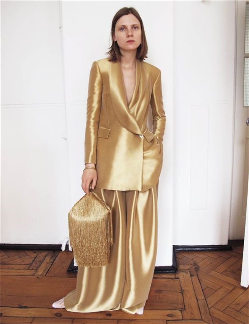 Women'S Formal Wear Tuxedo - Vàng Lụa Satin Nữ Phù Hợp