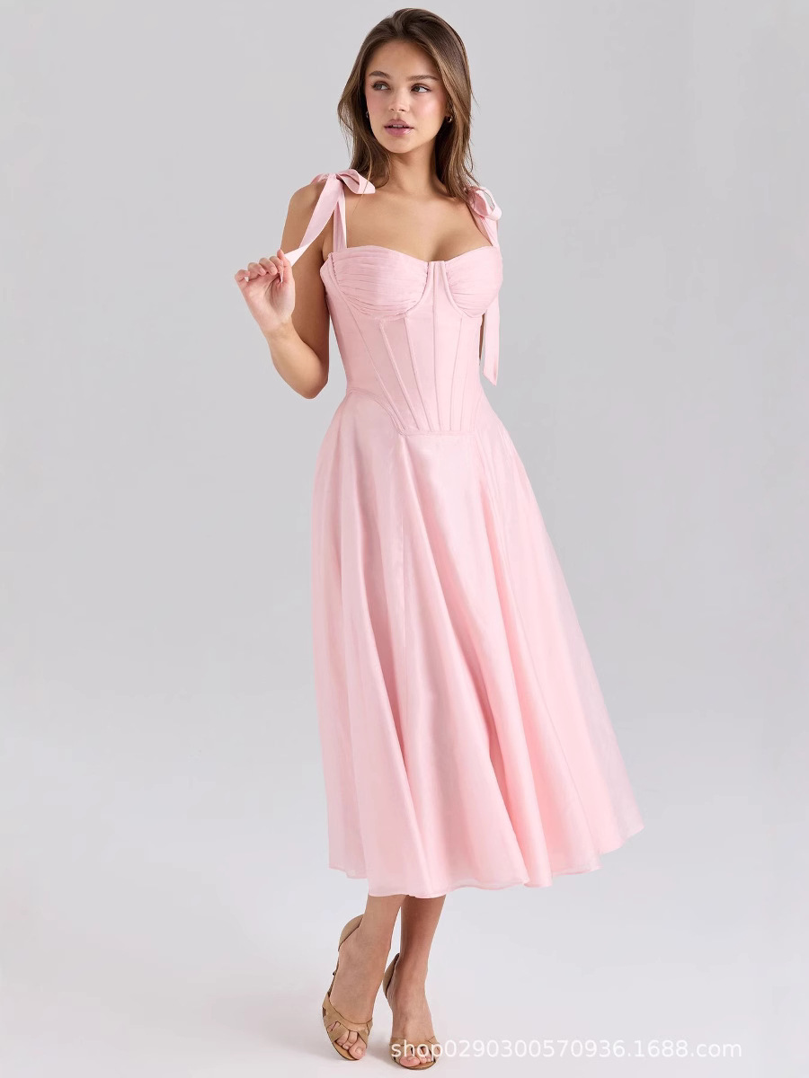 Women'S Holiday Formal Wear - Sexy Pink Women Prom Dress Sleeveless