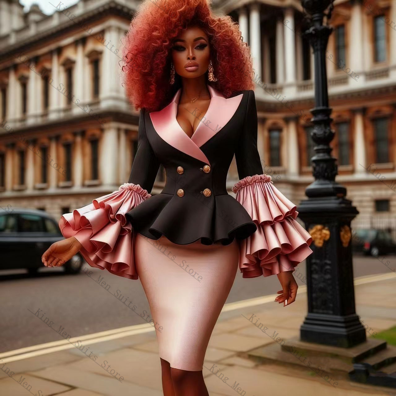 Black Pink Women Suit Set 2 Pc - đánh giá và giá Women'S Formal Wear Tuxedo