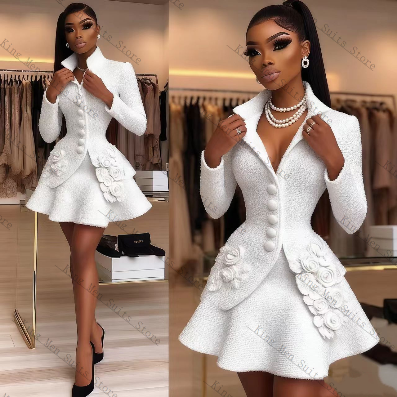 Luxury White Women Suit Set 2  - đánh giá và giá Women'S Formal Wear Tuxedo