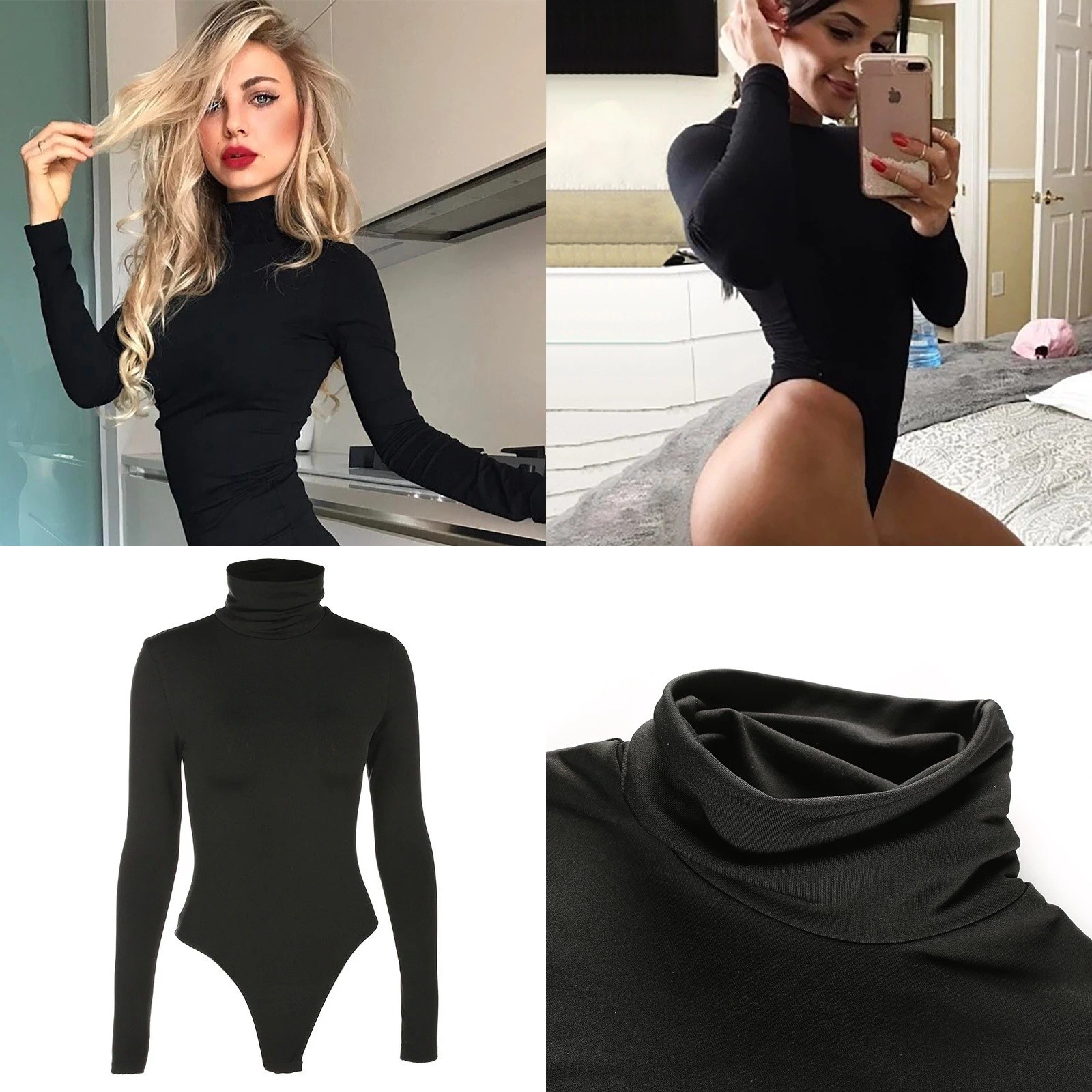 Turtleneck Bodysuit Women Long - đánh giá và giá Turtleneck Bodysuit Office