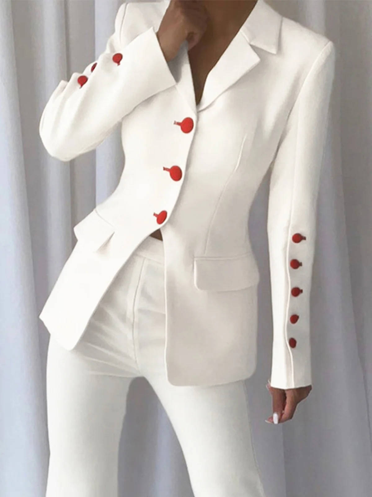 Red White Women Office Suits S - đánh giá và giá Women Formal Wear With Tie
