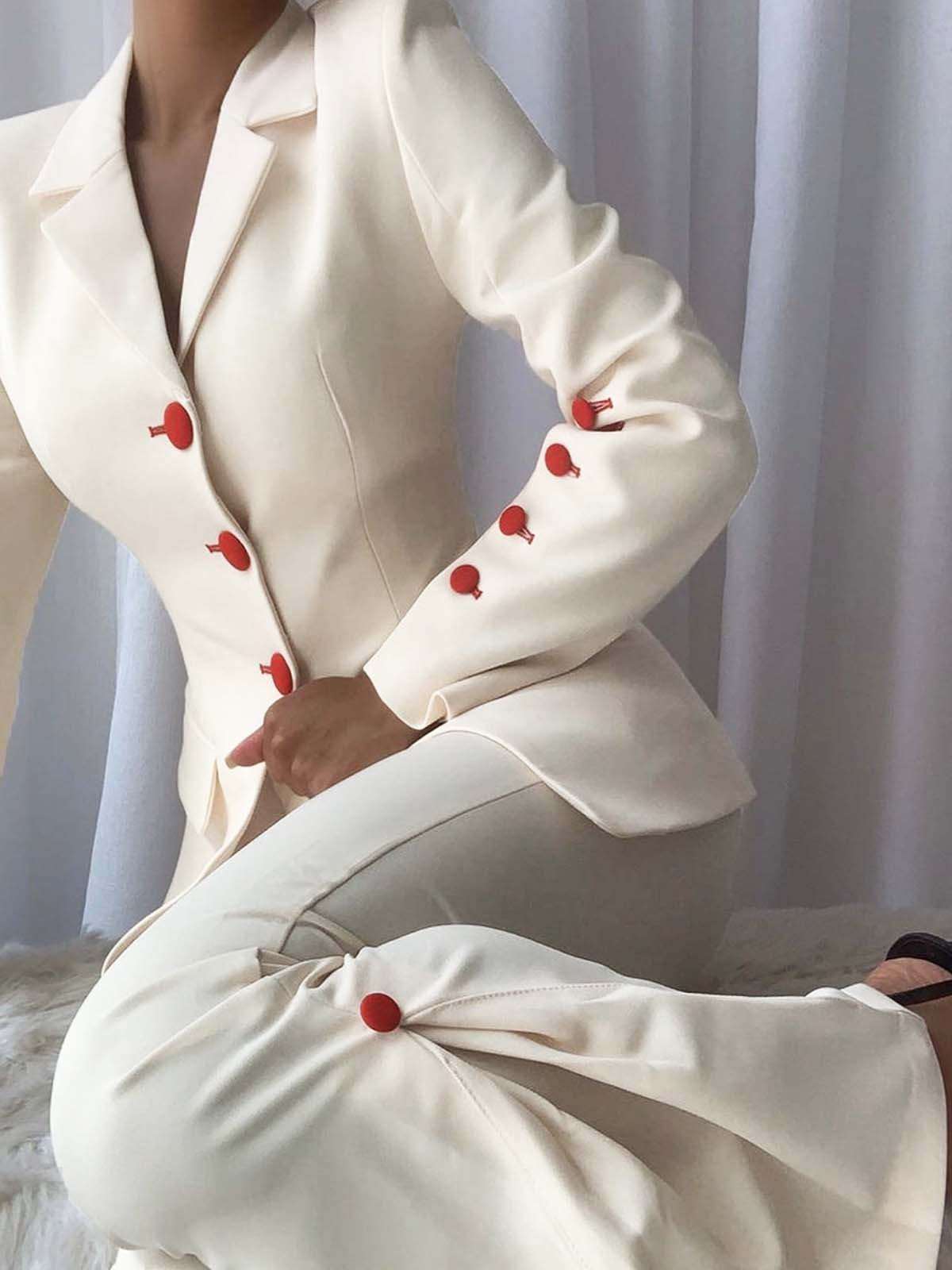 Red White Women Office Suits S - đánh giá và giá Women Formal Wear With Tie