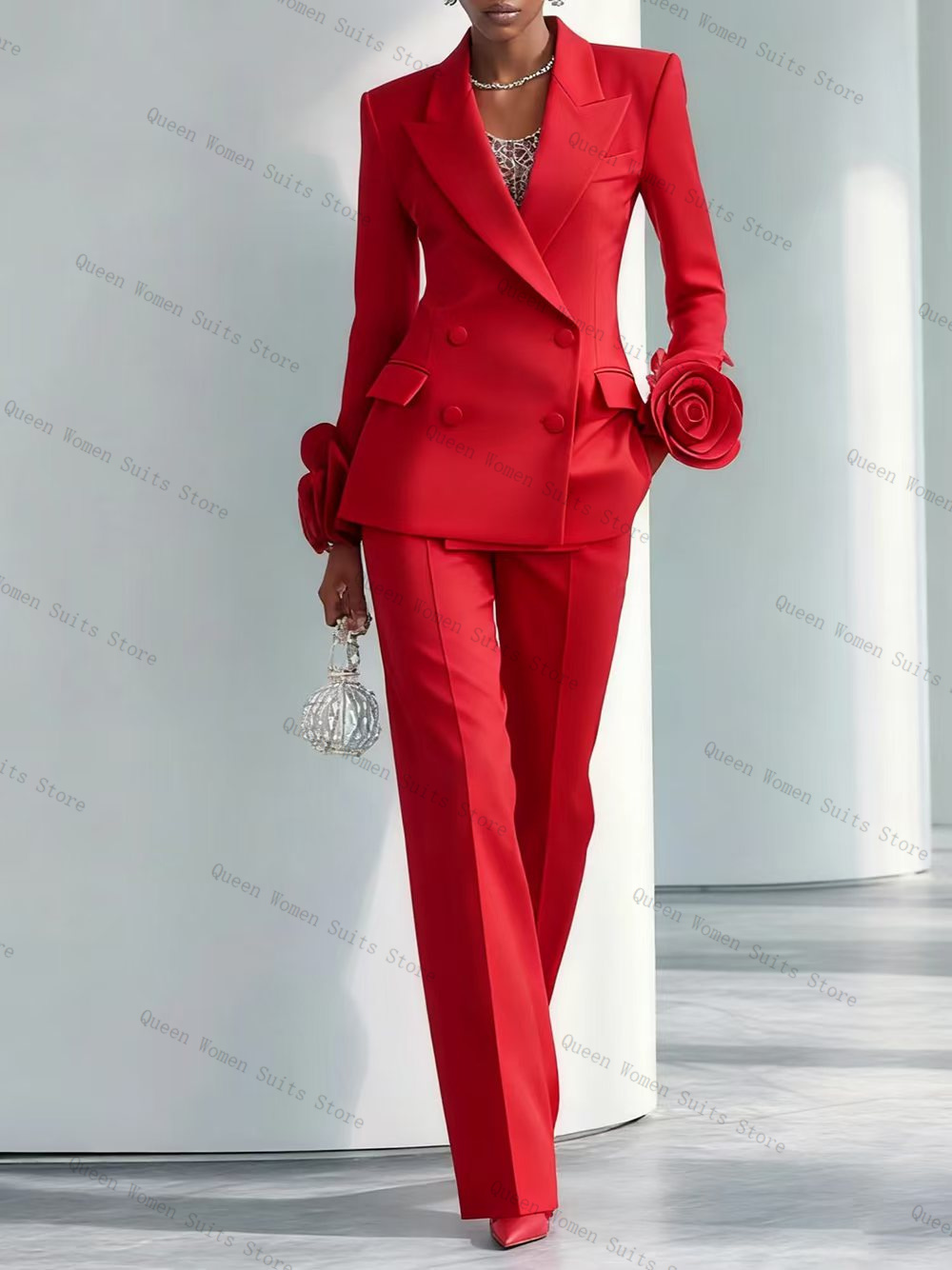 Luxury Red Women Suit Set 2 Pc - đánh giá và giá Women'S Formal Wear Tuxedo