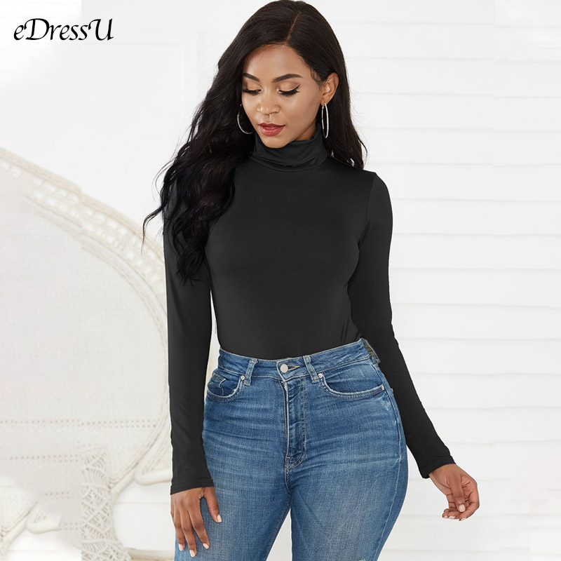 Phụ Nữ Bodysuit Nữ Mùa Thu Mùa - đánh giá và giá Turtleneck Bodysuit Office