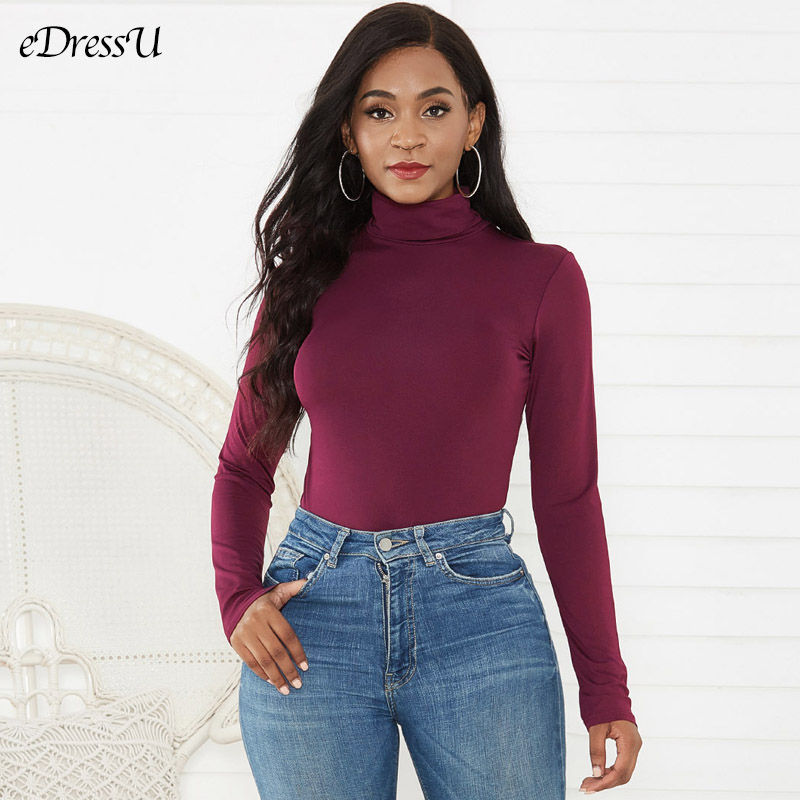 Phụ Nữ Bodysuit Nữ Mùa Thu Mùa - đánh giá và giá Turtleneck Bodysuit Office