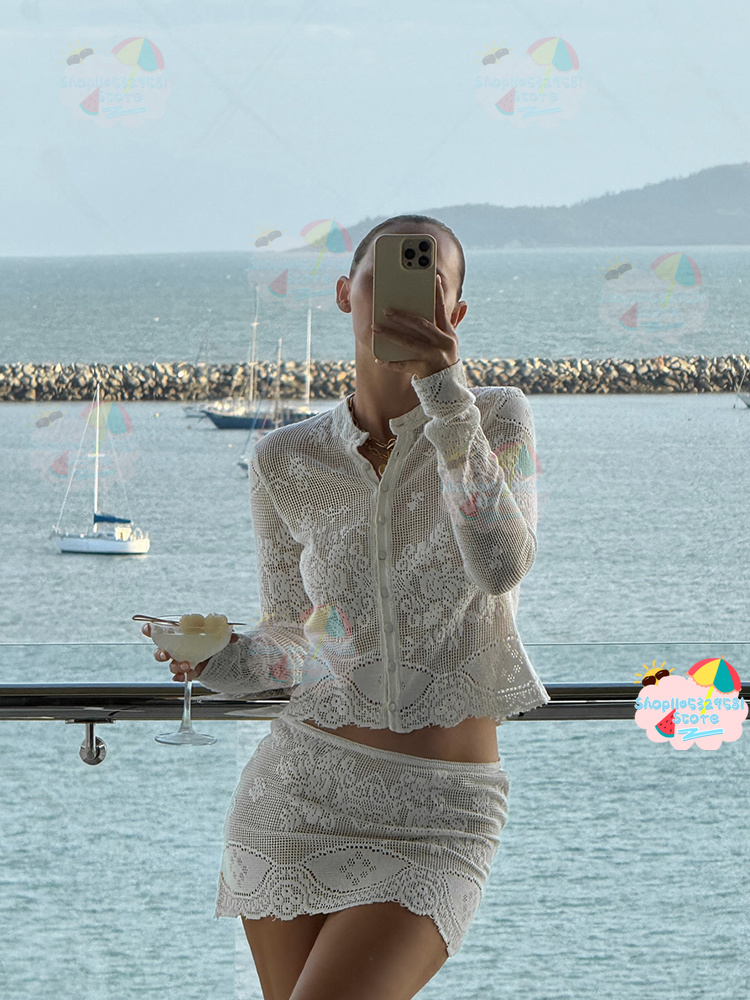 White Floral Hollow Crochet Tw - đánh giá và giá Women'S Holiday Formal Wear