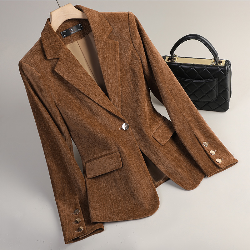 Yellow Gold Velvet Blazer Wome - đánh giá và giá Women'S Office Formal Wear For Ladies