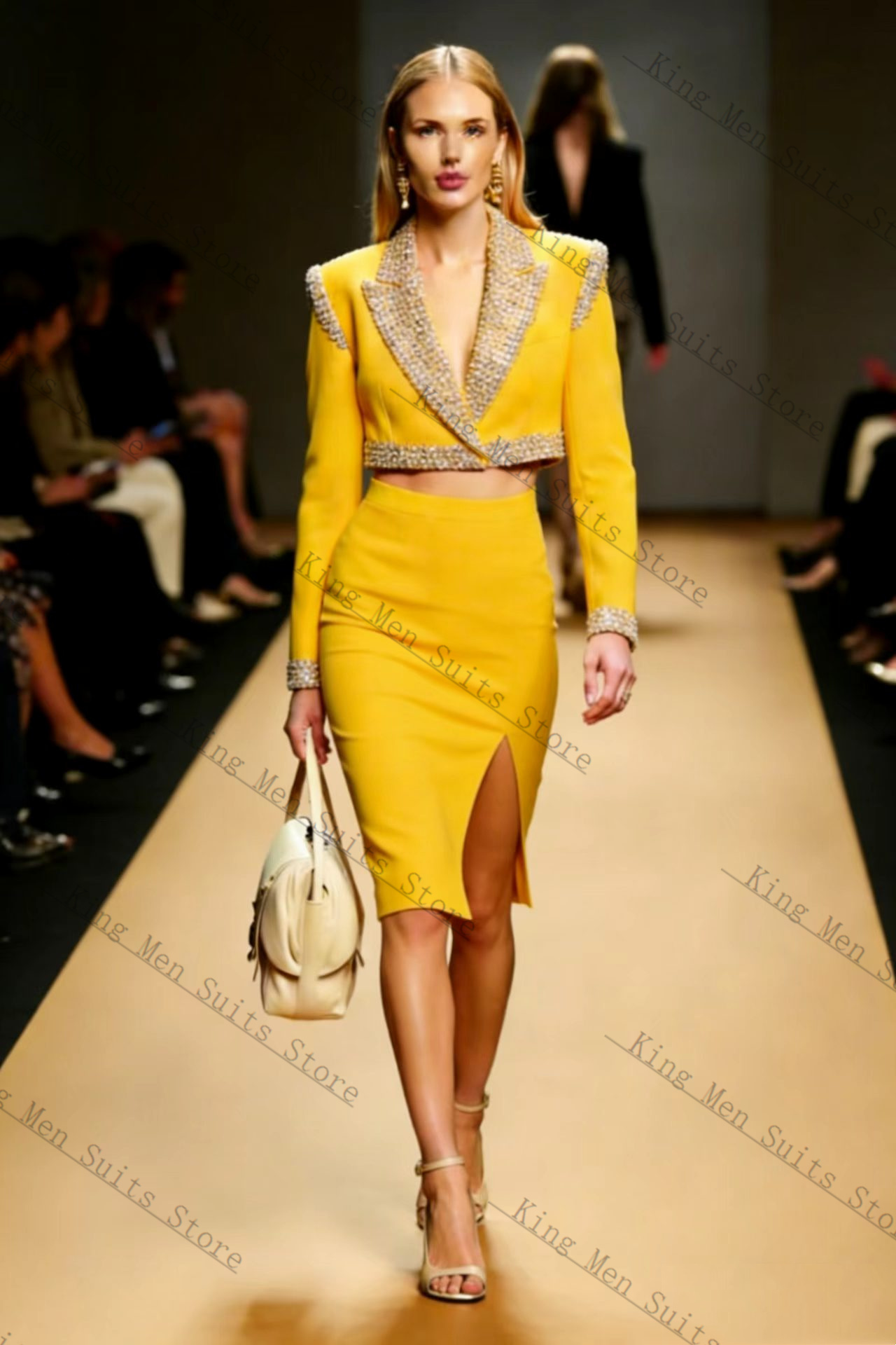 Yellow Crystals Women Suit Ski - đánh giá và giá Women'S Formal Wear Tuxedo