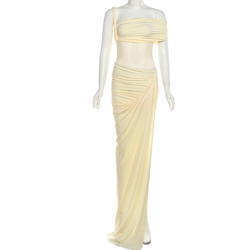 Yellow Women Prom Dress 2 Pcs  - đánh giá và giá Women'S Holiday Formal Wear