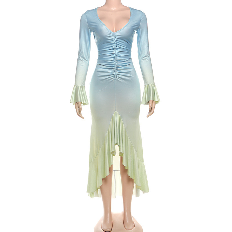 Gradient Blue Women Prom Dress - đánh giá và giá Women'S Holiday Formal Wear